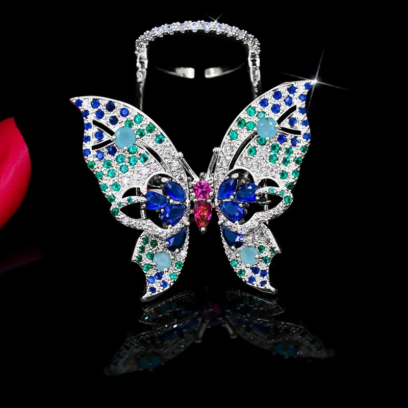 Luxury AAA Color Zircon Adjustable Size Butterfly Shape Ring Jewelry Women Girl Wedding Bride Engagement Jewelry Accessories
Luxury AAA Color Zircon Adjustable Size Butterfly Shape Ring Jewelry Women Girl Wedding Bride Engagement Jewelry Accessories