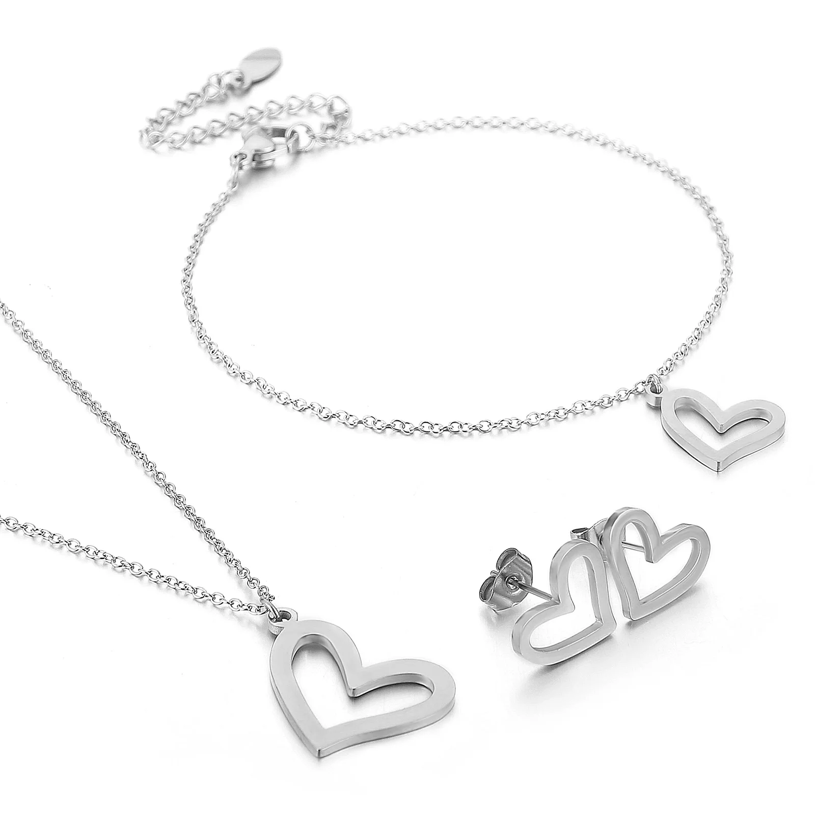 Fashion Simple Jewelry Set Stainless Steel Heart Female sets 
Fashion Simple Jewelry Set Stainless Steel Heart Female sets