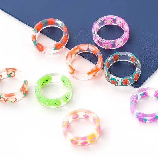 Colorful Transparent Fruit Acrylic Rings Jewelry Fashion Korean Fruit Filled Resin Rings
Colorful Transparent Fruit Acrylic Rings Jewelry Fashion Korean Fruit Filled Resin Rings
