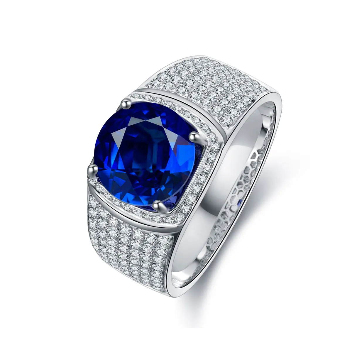 Anster jewelry 18K white gold lab grown blue sapphire ring for men wedding ring design
Anster jewelry 18K white gold lab grown blue sapphire ring for men wedding ring design