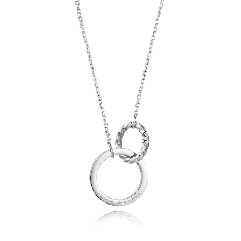 KN4A Silver Personalized Stainless Steel Custom Necklace Circles Interlocking Circle Pendant Necklace Charms, Silver color
KN4A Silver Personalized Stainless Steel Custom Necklace Circles Interlocking Circle Pendant Necklace Charms, Silver color