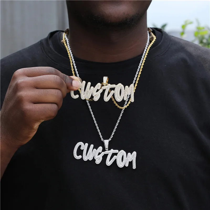 Iced Out 18k Gold Plated CZ Name Letter Custom Pendant Necklace For Men and Women Jewelry Hiphop, Picture
Iced Out 18k Gold Plated CZ Name Letter Custom Pendant Necklace For Men and Women Jewelry Hiphop, Picture