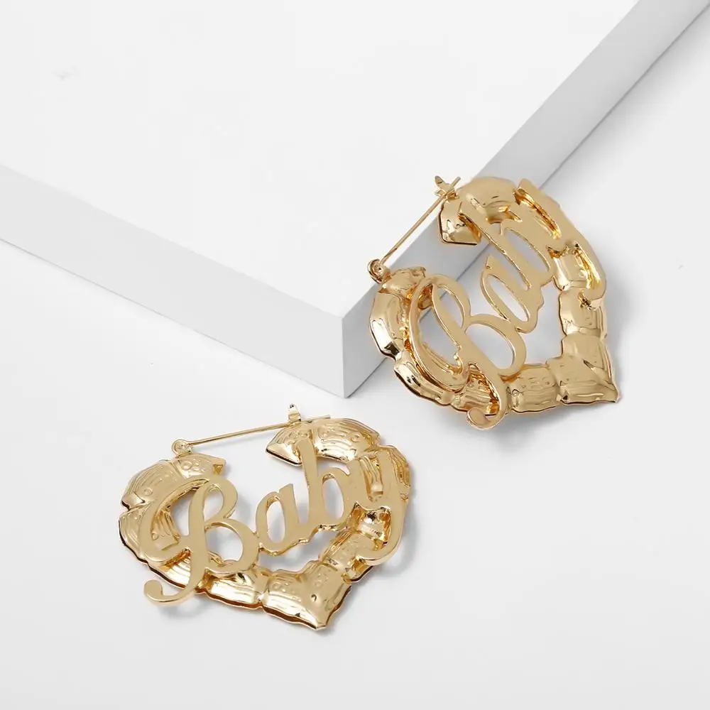 Vintage Geometric Bamboo Hollow Heart Pendant Earrings 2020 Baby Letters Hoop Earings Jewelry (SK1214), As picture
Vintage Geometric Bamboo Hollow Heart Pendant Earrings 2020 Baby Letters Hoop Earings Jewelry (SK1214), As picture
