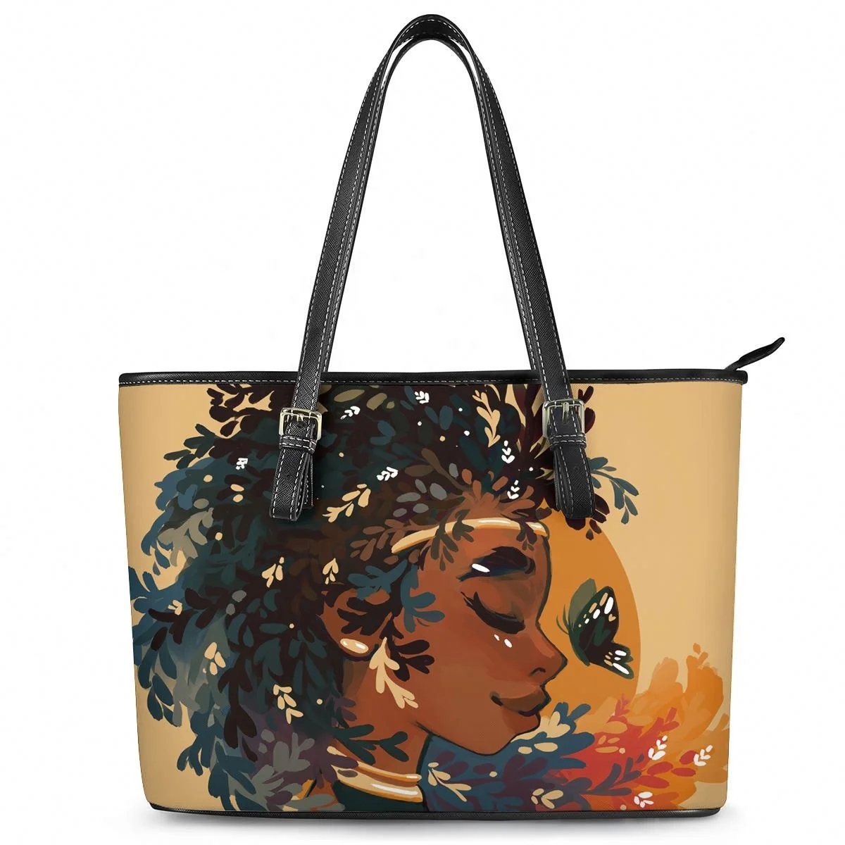 Trendy Hand Bags African Girl & Butterfly Print Cute Handbags 2021 Bags Print Tote Handbags for Women Pu Leather Handbags Ladies, Customized color
Trendy Hand Bags African Girl & Butterfly Print Cute Handbags 2021 Bags Print Tote Handbags for Women Pu Leather Handbags Ladies, Customized color
