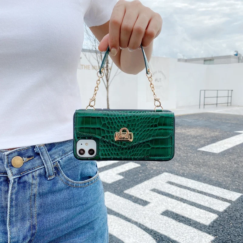 Luxury Lady Hand Strap Case Crocodile PU Leather Wallet Flip Mobile Phone Case Cover for iPhone 11/11 Pro/11 Pro Max, Multi options
Luxury Lady Hand Strap Case Crocodile PU Leather Wallet Flip Mobile Phone Case Cover for iPhone 11/11 Pro/11 Pro Max, Multi options