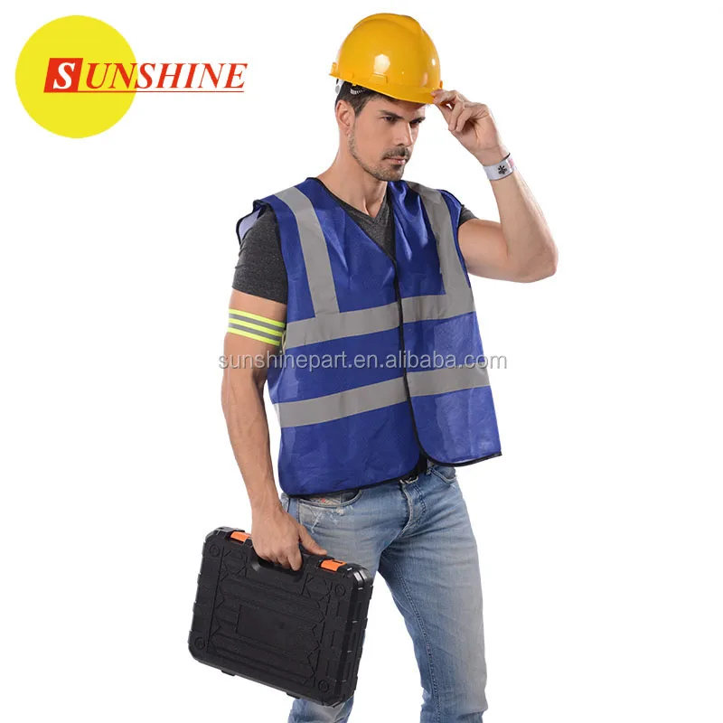 HIGH VISIBILITY blue SECURITY WORK reflective vest safety vest