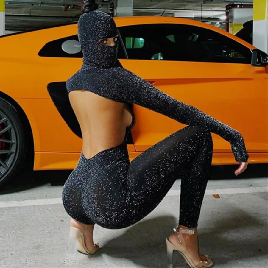 2021 Spring Shiny Bodycon Hooded Long Sleeve Bodysuits Sexy Backless Streetwear Skinny Women Jumpsuit
2021 Spring Shiny Bodycon Hooded Long Sleeve Bodysuits Sexy Backless Streetwear Skinny Women Jumpsuit