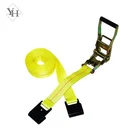 2inch yellow ratchet tie down straps with black flat hook
