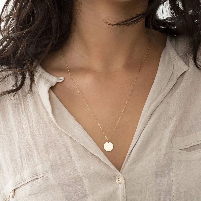 Minimalist Design Stainless Steel Coin Pendant Necklace Customized Round Disc Necklace
Minimalist Design Stainless Steel Coin Pendant Necklace Customized Round Disc Necklace