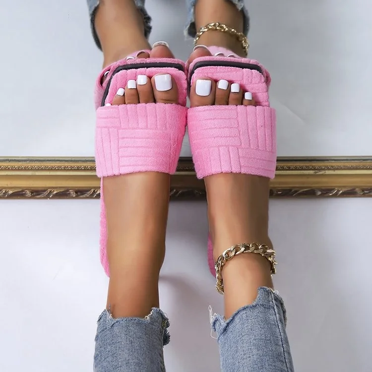 Winter Indoor Slippers Faux Fur Lines Slides Women House Open Square Toe Flat Slipper Shoes, White black orange pink
Winter Indoor Slippers Faux Fur Lines Slides Women House Open Square Toe Flat Slipper Shoes, White black orange pink