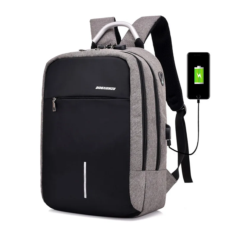 Backpack men's USB rechargeable backpack 14-inch computer bag business password lock backpack, Pink/black/deep blue/green/grey
Backpack men's USB rechargeable backpack 14-inch computer bag business password lock backpack, Pink/black/deep blue/green/grey