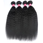 Indian virgin hair kinky straight 8-20inch wholesale indian yaki human hair extensions nature color
