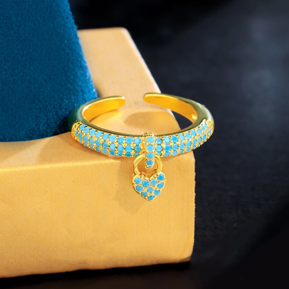 Adjustable Size Open Cuff Round Copper Metal Blue Turquoises Stone Chic Sweet Love Heart Charm Finger Rings for Women Trendy Jew
Adjustable Size Open Cuff Round Copper Metal Blue Turquoises Stone Chic Sweet Love Heart Charm Finger Rings for Women Trendy Jew