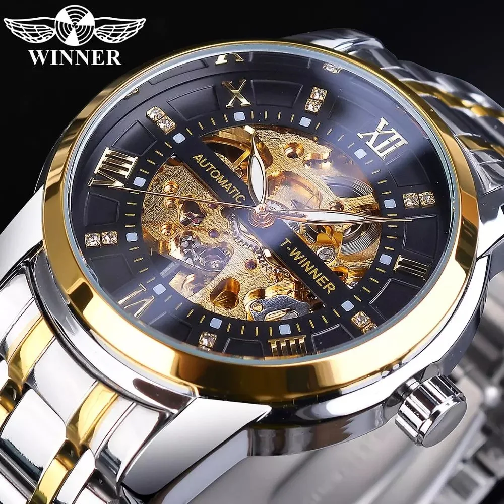 Winner Automatic Watch Skeleton Dial Mens Watch Waterproof Stainless Steel Mechanical Watches Luminous Man Wrist Wristwatch, 4-colors
Winner Automatic Watch Skeleton Dial Mens Watch Waterproof Stainless Steel Mechanical Watches Luminous Man Wrist Wristwatch, 4-colors
