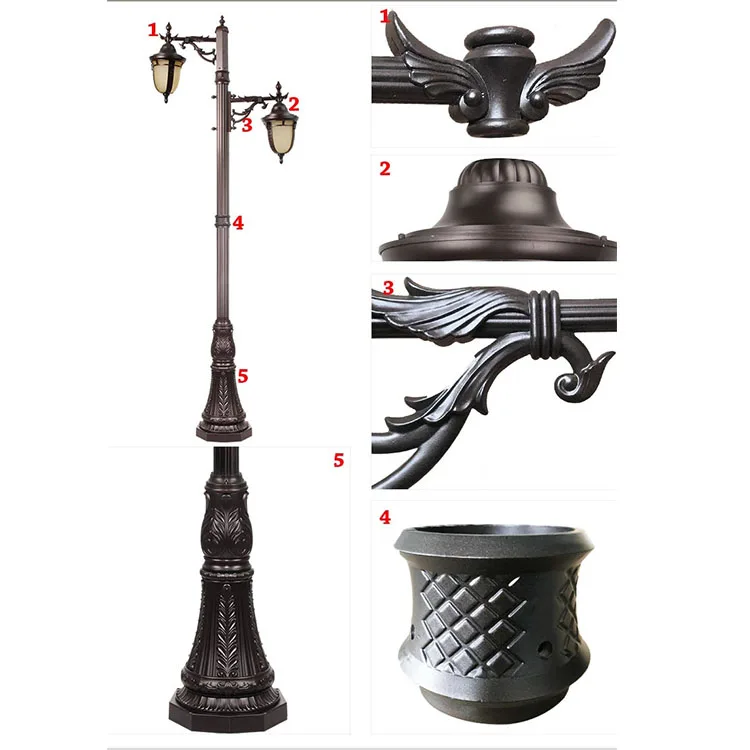 New design European Style garden light antique outdoor lighting waterproof double heads triple heads street light