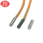 Jiayang black color zinc alloy customized logo aglets for decorative hoodie cord end aglet