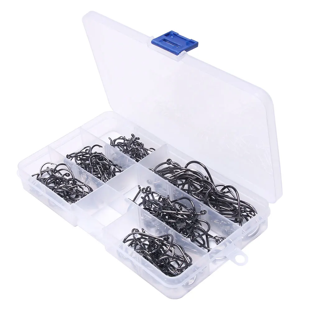 160pcs 1# 1/0 2/0 3/0 4/0 5/0 Single hook assortment and fishing hooks set and circle hook, 1color
160pcs 1# 1/0 2/0 3/0 4/0 5/0 Single hook assortment and fishing hooks set and circle hook, 1color