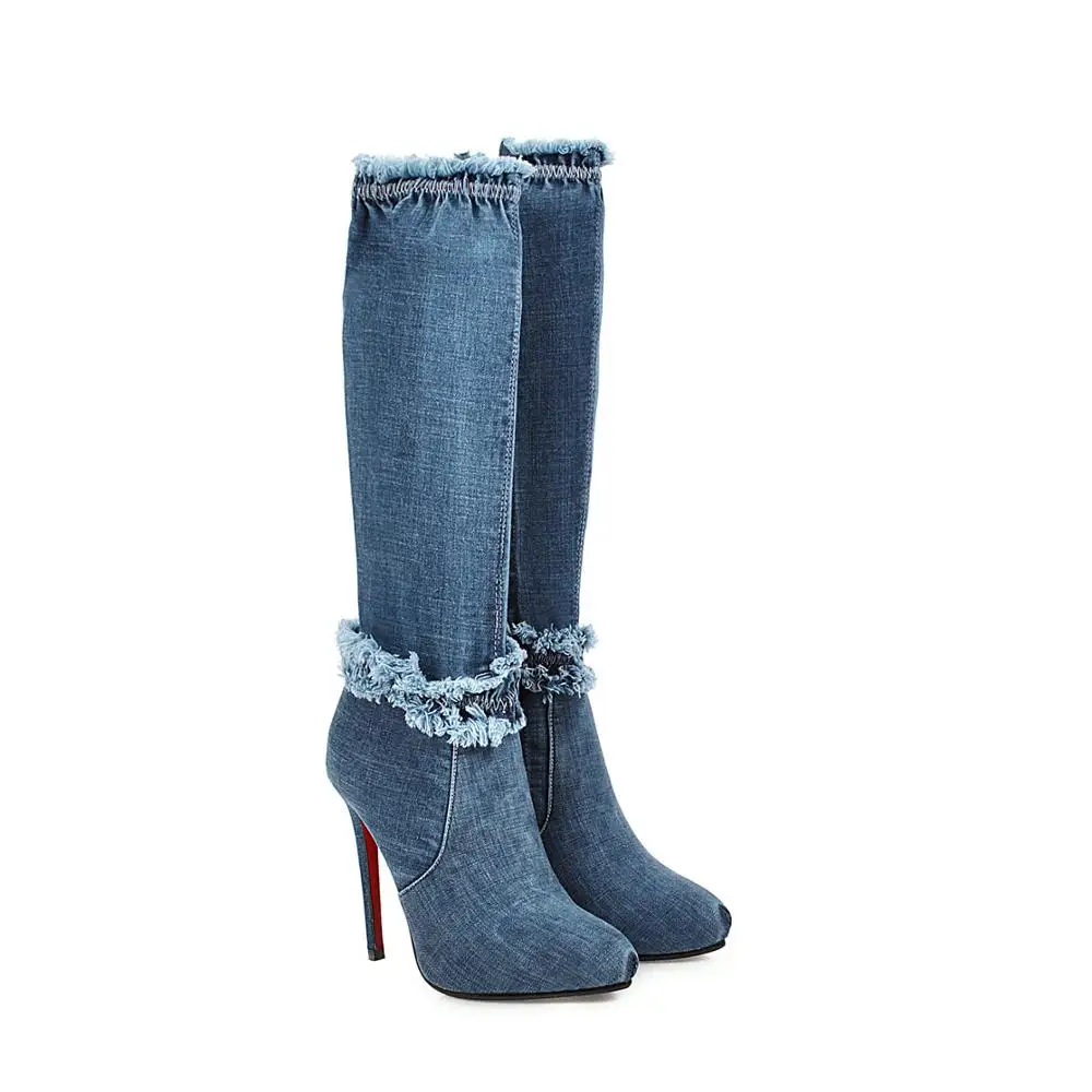 Autumn winter new high heels boots women sexy pointed toe stiletto ladies shoes fashion mid calf boots plus size botas mujer
Autumn winter new high heels boots women sexy pointed toe stiletto ladies shoes fashion mid calf boots plus size botas mujer