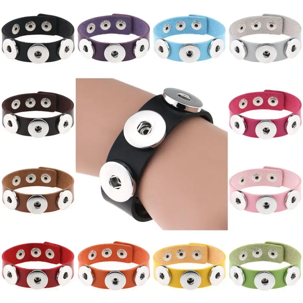 Snap Button Bracelet&Bangles Wholesale Snap Button Bracelet&Bangles 14 color High quality PU leather Bracelets For Women 18mm
Snap Button Bracelet&Bangles Wholesale Snap Button Bracelet&Bangles 14 color High quality PU leather Bracelets For Women 18mm