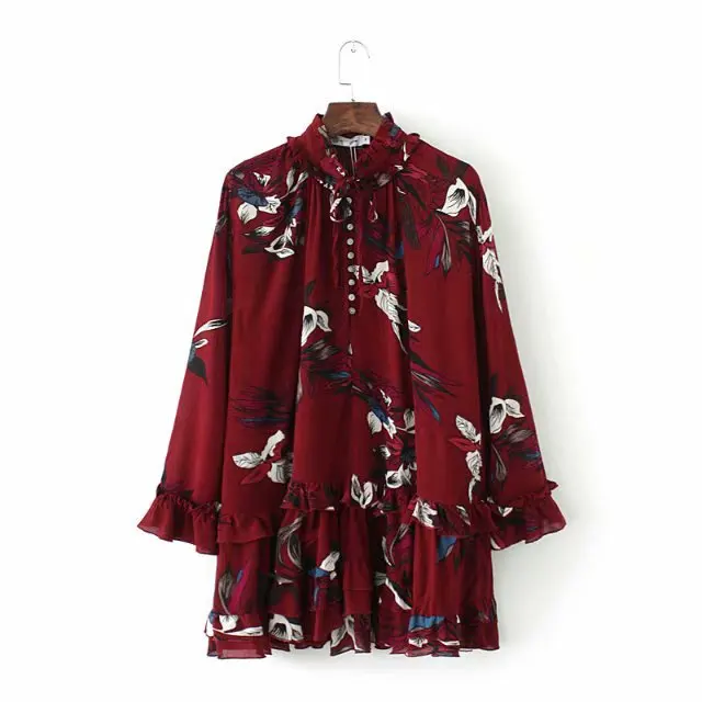 Wholesale fashion pretty cotton wrinkle casual long sleeve button down short dresses for women, Red
Wholesale fashion pretty cotton wrinkle casual long sleeve button down short dresses for women, Red