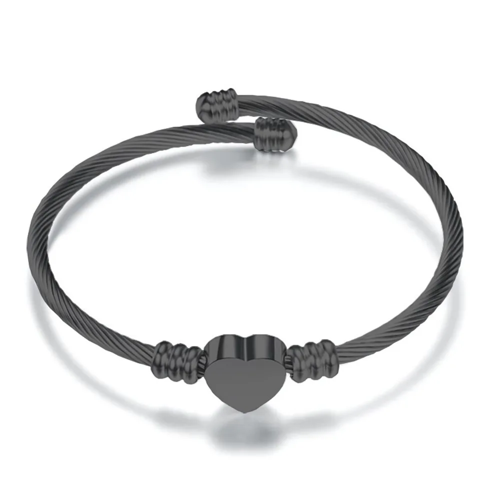 2021 Latest Arrival Adjustable Stainless Steel Heart Bangle Black Heart Rope Chain Bangle for Women
2021 Latest Arrival Adjustable Stainless Steel Heart Bangle Black Heart Rope Chain Bangle for Women