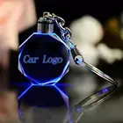 Crystal Crystal Custom 3d Laser Engraving Car Logo Lighted Crystal Keychain Led
