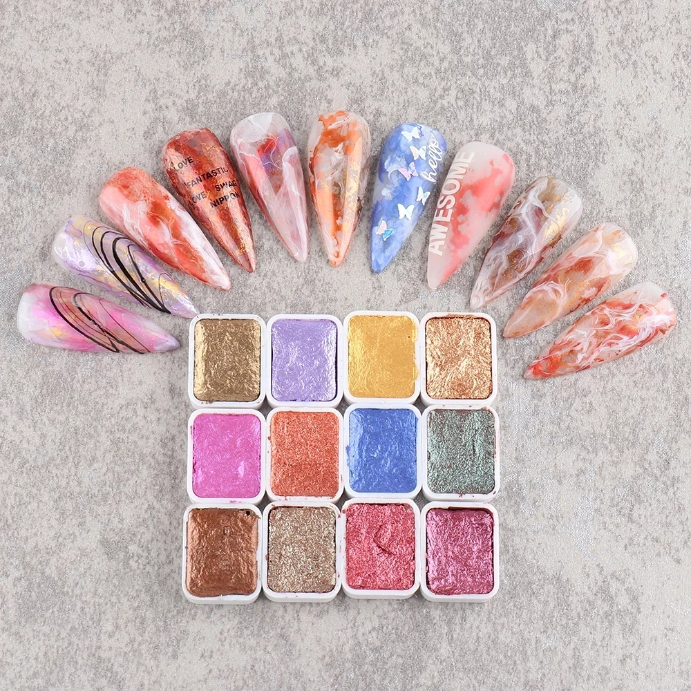9 styles of solid nail powder metallic pearlescent watercolor dye nail dye painting, Mixed colors
9 styles of solid nail powder metallic pearlescent watercolor dye nail dye painting, Mixed colors