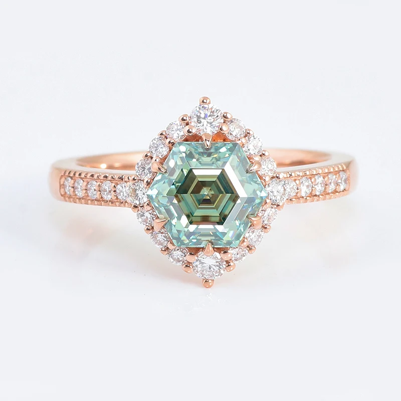 Yellow gold 14K solid ring with green moissanite 2ct size for Mother's day special love gift
Yellow gold 14K solid ring with green moissanite 2ct size for Mother's day special love gift