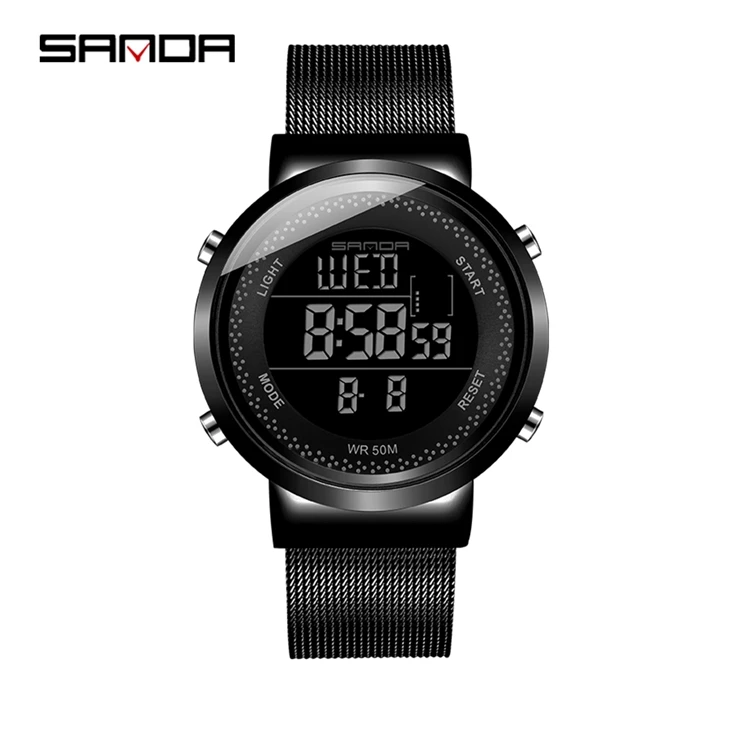 SANDA 383 384 Simple Fashionable Mens Watch Mesh Stainless Steel Mesh Strap Digital Alarm Unisex Watches, As picture
SANDA 383 384 Simple Fashionable Mens Watch Mesh Stainless Steel Mesh Strap Digital Alarm Unisex Watches, As picture
