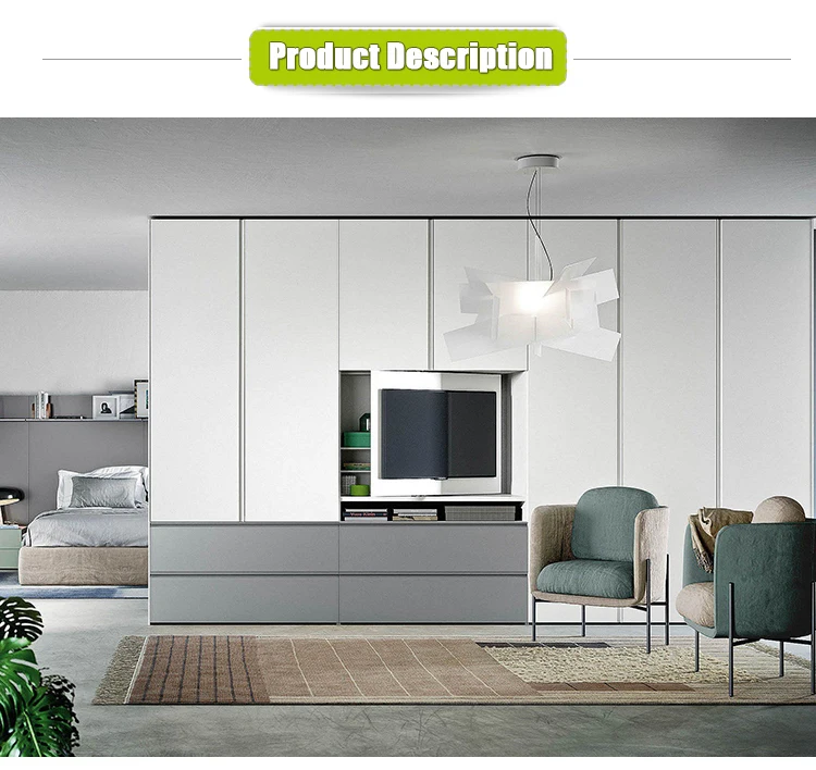Excellent quality wooden living  cabinet combination modern design tv stand wardrobe furniture