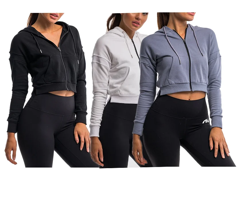 Custom logo fashion ultra short long sleeved zip up crop hooded casual gym fitness sport wear, In available
Custom logo fashion ultra short long sleeved zip up crop hooded casual gym fitness sport wear, In available