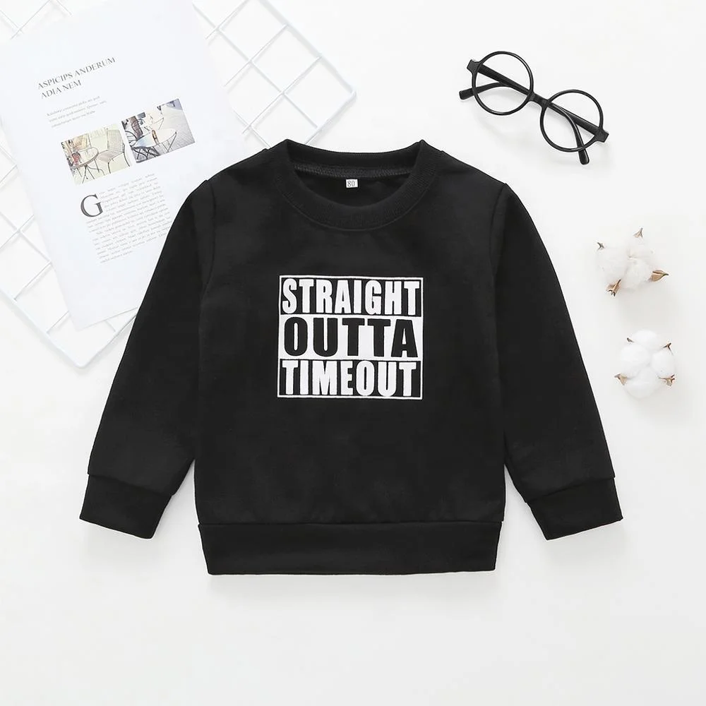 Promotion Sale STRAIGHT-OUTTA-TIMEOUT Letter Printed Full Sleeve Autumn Windproof Color Round Neck Black Pullover Sweater
Promotion Sale STRAIGHT-OUTTA-TIMEOUT Letter Printed Full Sleeve Autumn Windproof Color Round Neck Black Pullover Sweater
