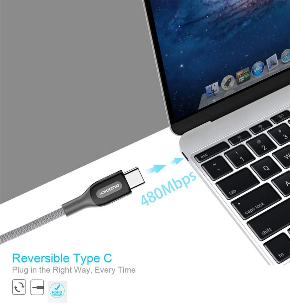 Beautiful and durable usb nylon cable high quality TPE type c fast charging 2.4A data cable for HUAWEI - ANKUX.COM