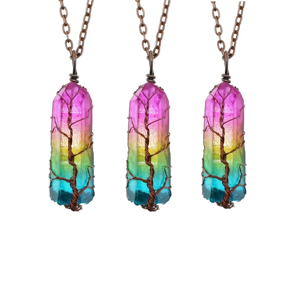 Wholesale Fashion Crystal Jewelry Hexagonal Pointed Healing Stone Necklace Pendant Tree of Life Natural Stone Pendants
Wholesale Fashion Crystal Jewelry Hexagonal Pointed Healing Stone Necklace Pendant Tree of Life Natural Stone Pendants