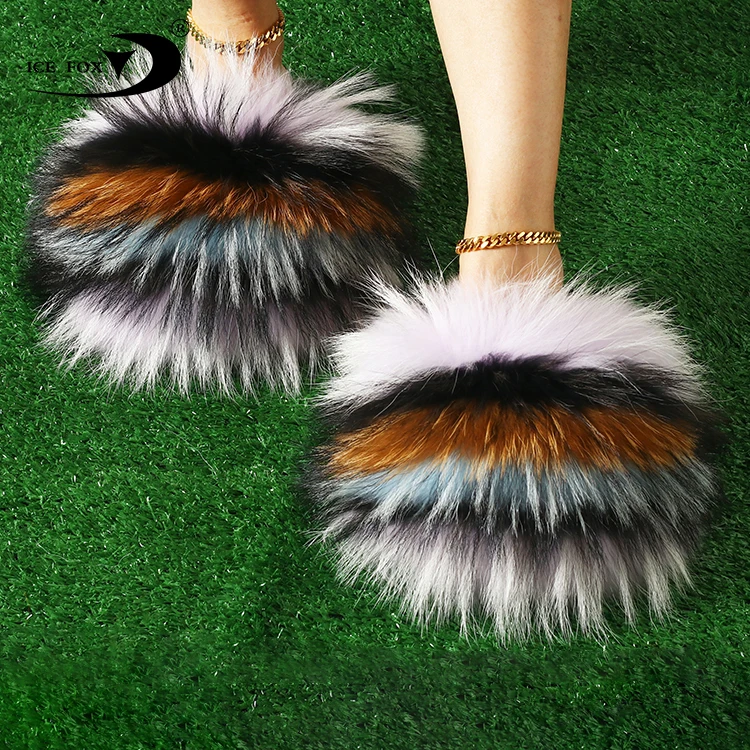 Super Big Fur Slides Women Natural Color Long Brown Full Raccoon Fur Slippers, Customized color
Super Big Fur Slides Women Natural Color Long Brown Full Raccoon Fur Slippers, Customized color