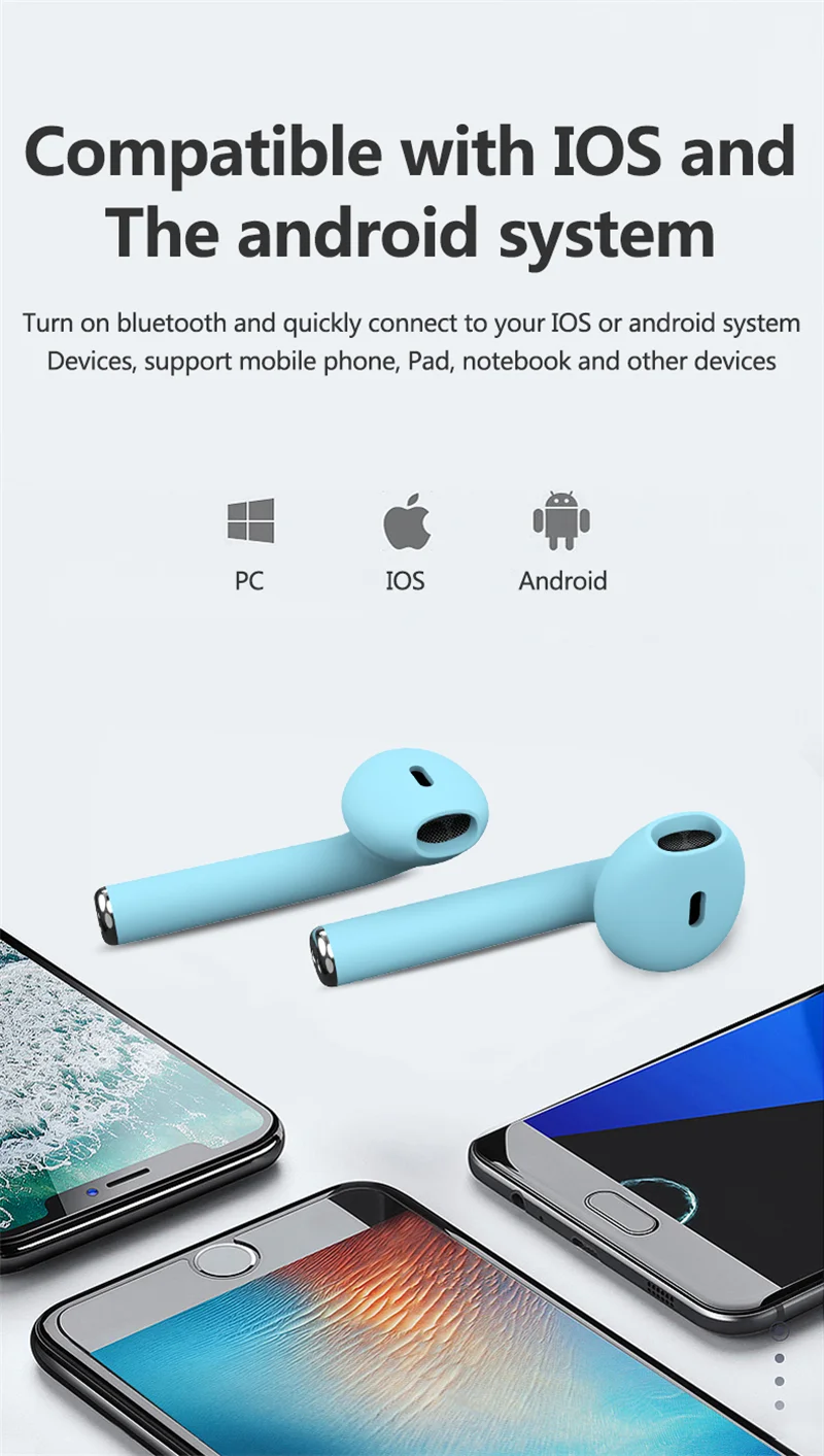 Cute Macaroon colors inPods 12 Mini wireless earbuds i12 TWS earphones - ANKUX.COM