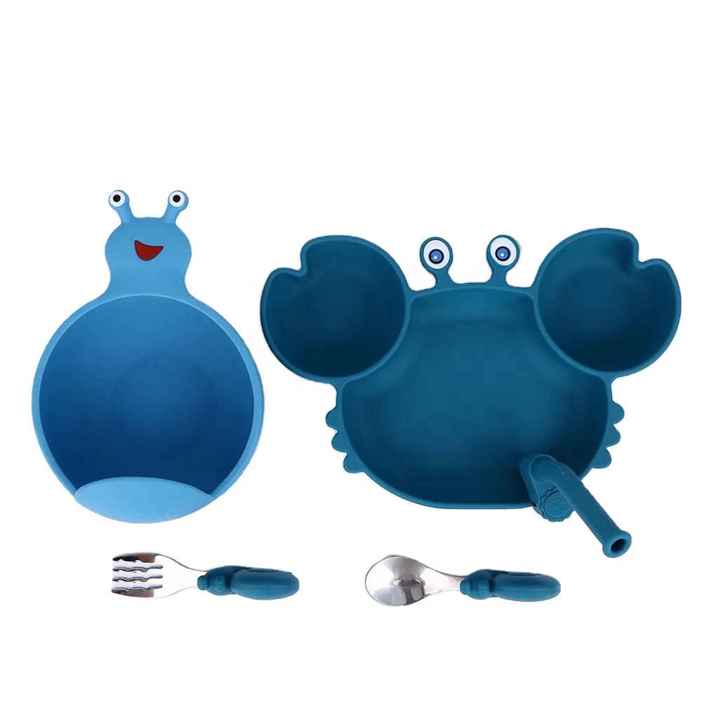Cute Crab Shape Unbreakable Silicone Suction Plate and Bowl Baby Feeding Dinnerware Set for Travel
Cute Crab Shape Unbreakable Silicone Suction Plate and Bowl Baby Feeding Dinnerware Set for Travel