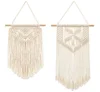 2 Pcs Macrame Wall Hanging Small Art Woven Wall Decor Boho Chic Home Decoration for Apartment Bedroom, Living Room, Gallery