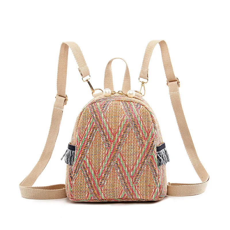 Casual Teenage Girl Women ladies 2021 fashion summer rafia small mini beach woven straw backpack
Casual Teenage Girl Women ladies 2021 fashion summer rafia small mini beach woven straw backpack