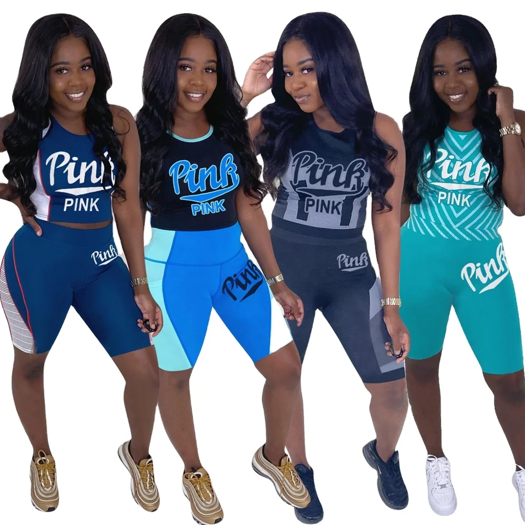 cheap summer Pink Letter Print Outfits Women's jogging sport Tracksuits clothing two pieces short Tops with Pants Sportswear
cheap summer Pink Letter Print Outfits Women's jogging sport Tracksuits clothing two pieces short Tops with Pants Sportswear