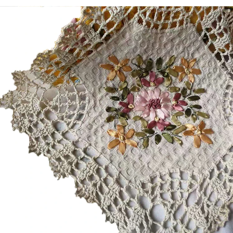 Handmade Doily Crochet Lace Table Cloth ribbon Embroidered Placemat (Beige, 11.5inches(29cm))
Handmade Doily Crochet Lace Table Cloth ribbon Embroidered Placemat (Beige, 11.5inches(29cm))
