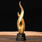 Award Hot Fashion Sport Award With Crystal Black Base Business Gold ResinTrophy
