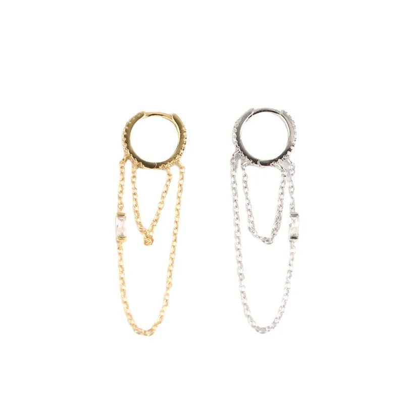Fashion women Silver Jewelry Ladies Gold Plated long chain Tassel Chain Zircon Hoop Earring
Fashion women Silver Jewelry Ladies Gold Plated long chain Tassel Chain Zircon Hoop Earring