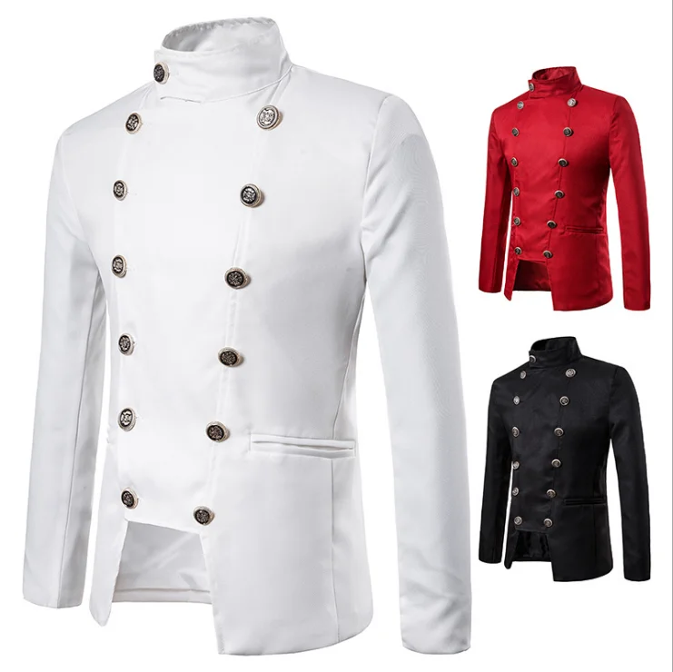 Mens White Double Breasted Blazer Jacket Slim Fit Stand Collar Blazer Men Daily Business Casual Jacket Male Costume Homme
Mens White Double Breasted Blazer Jacket Slim Fit Stand Collar Blazer Men Daily Business Casual Jacket Male Costume Homme