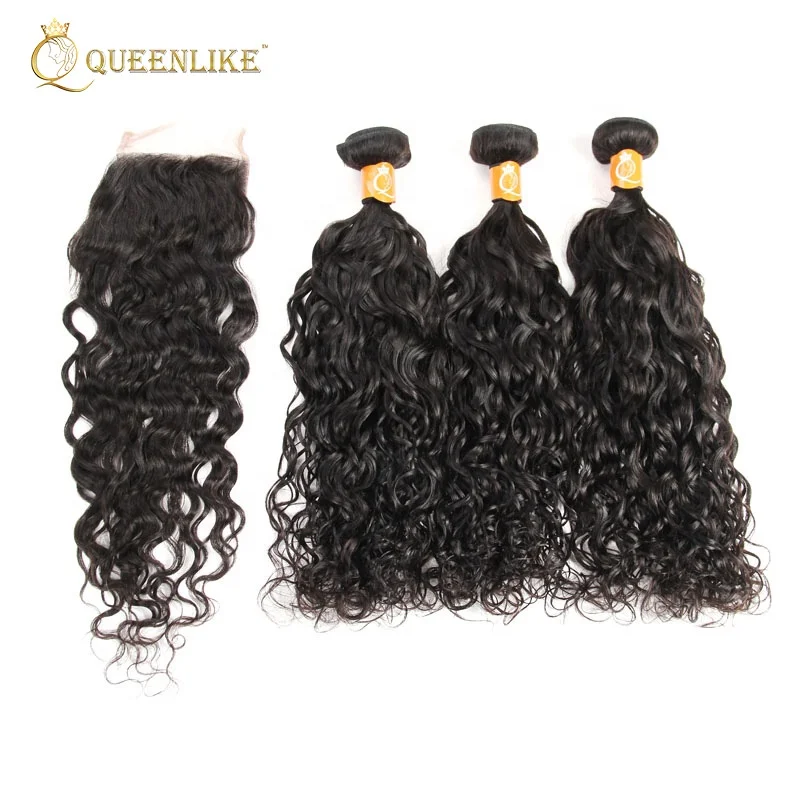 10a virgin unprocessed hair water wave bundles with closure, Natural color or as your request
10a virgin unprocessed hair water wave bundles with closure, Natural color or as your request