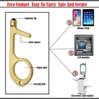 Brass Door Opener Copper Free Door Opener Keychain Hygiene Hand Door Opener