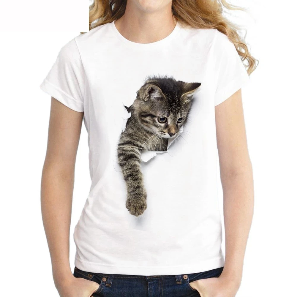 Women Casual Lovely Harajuku Tee Short Sleeve Round Neck 3D Cat Print Custom T-Shirt
Women Casual Lovely Harajuku Tee Short Sleeve Round Neck 3D Cat Print Custom T-Shirt