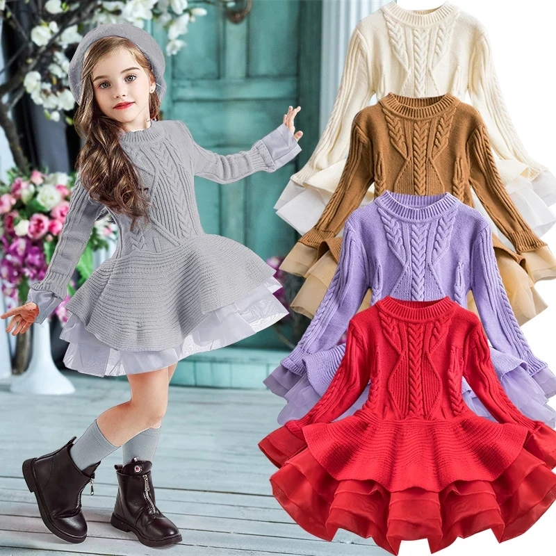 2020 Winter Knitted Chiffon Girl Dress Christmas Party Long Sleeve Children Clothes Kids Dresses For Girls New Year Clothing
2020 Winter Knitted Chiffon Girl Dress Christmas Party Long Sleeve Children Clothes Kids Dresses For Girls New Year Clothing