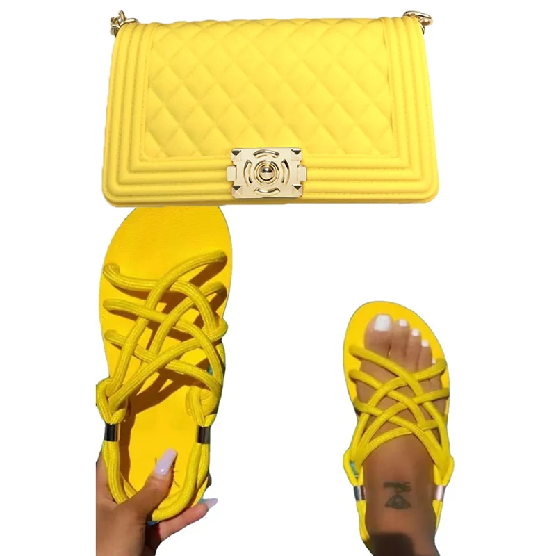 2021 Summer women flat slippers with candy color jelly purses sets outdoor casual hemp rope slides jelly handbags sets, Rich
2021 Summer women flat slippers with candy color jelly purses sets outdoor casual hemp rope slides jelly handbags sets, Rich