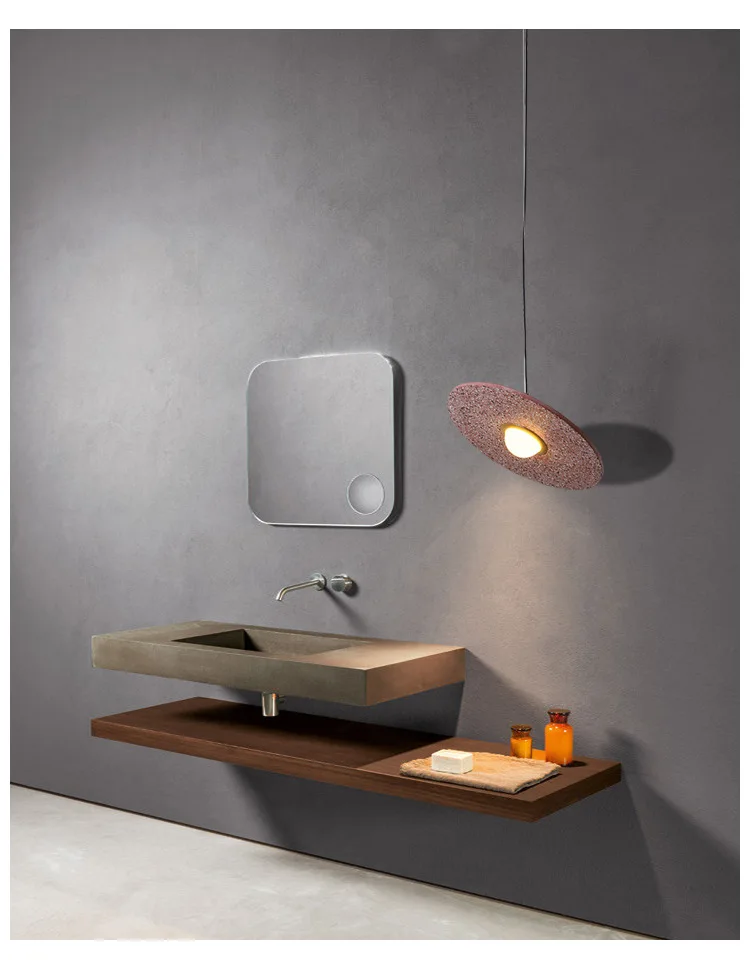 Indoor decorative concrete lamp modern classic terrazzo hanging pendant light